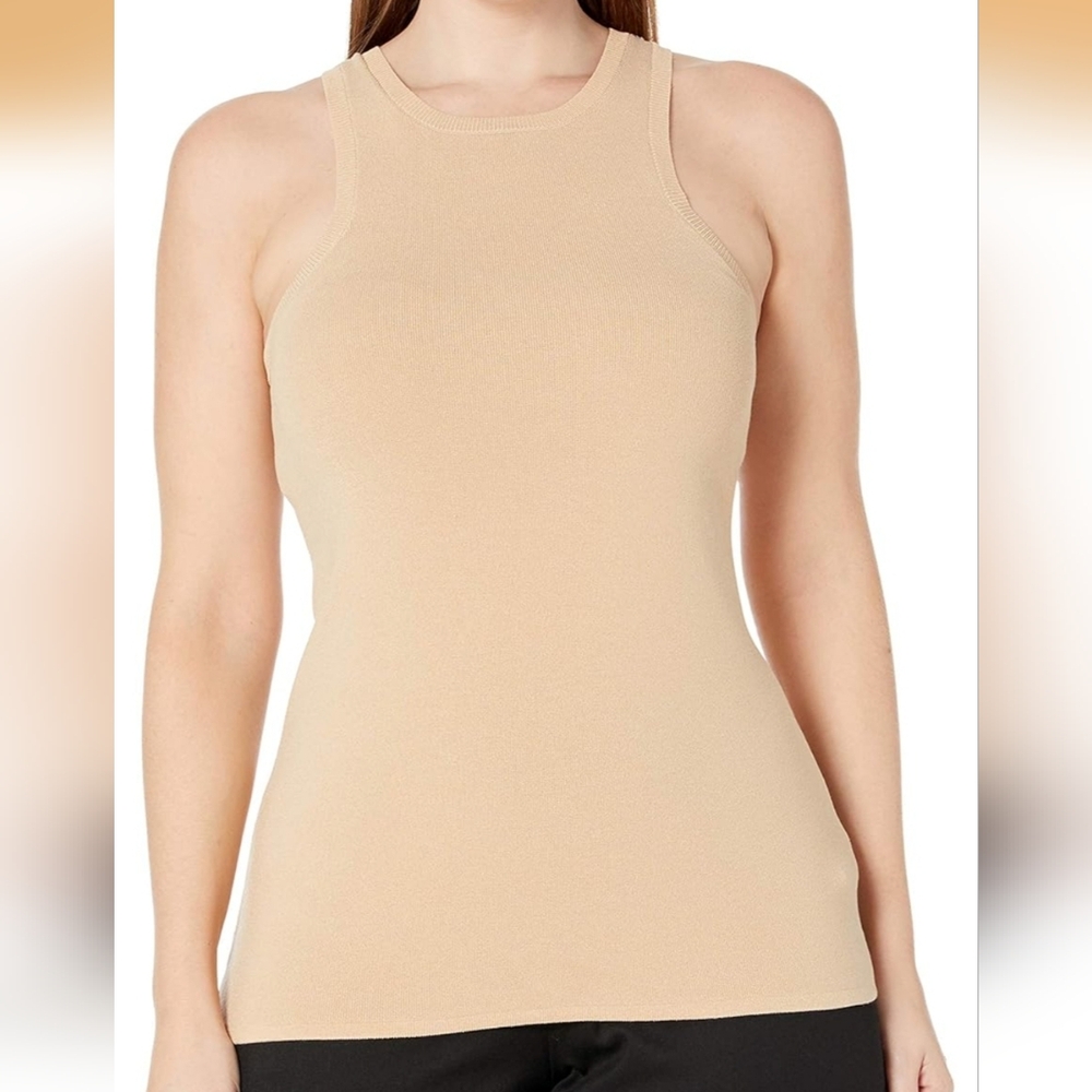 The Drop @Lucyswhims Fitted Cutaway Racer Tank Sweater, XL, Tan (Semolina)